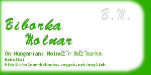 biborka molnar business card